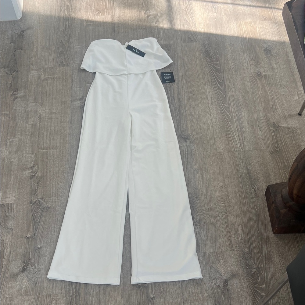 Lulus White Off-Shoulder Jumpsuit - Picture 2 of 8